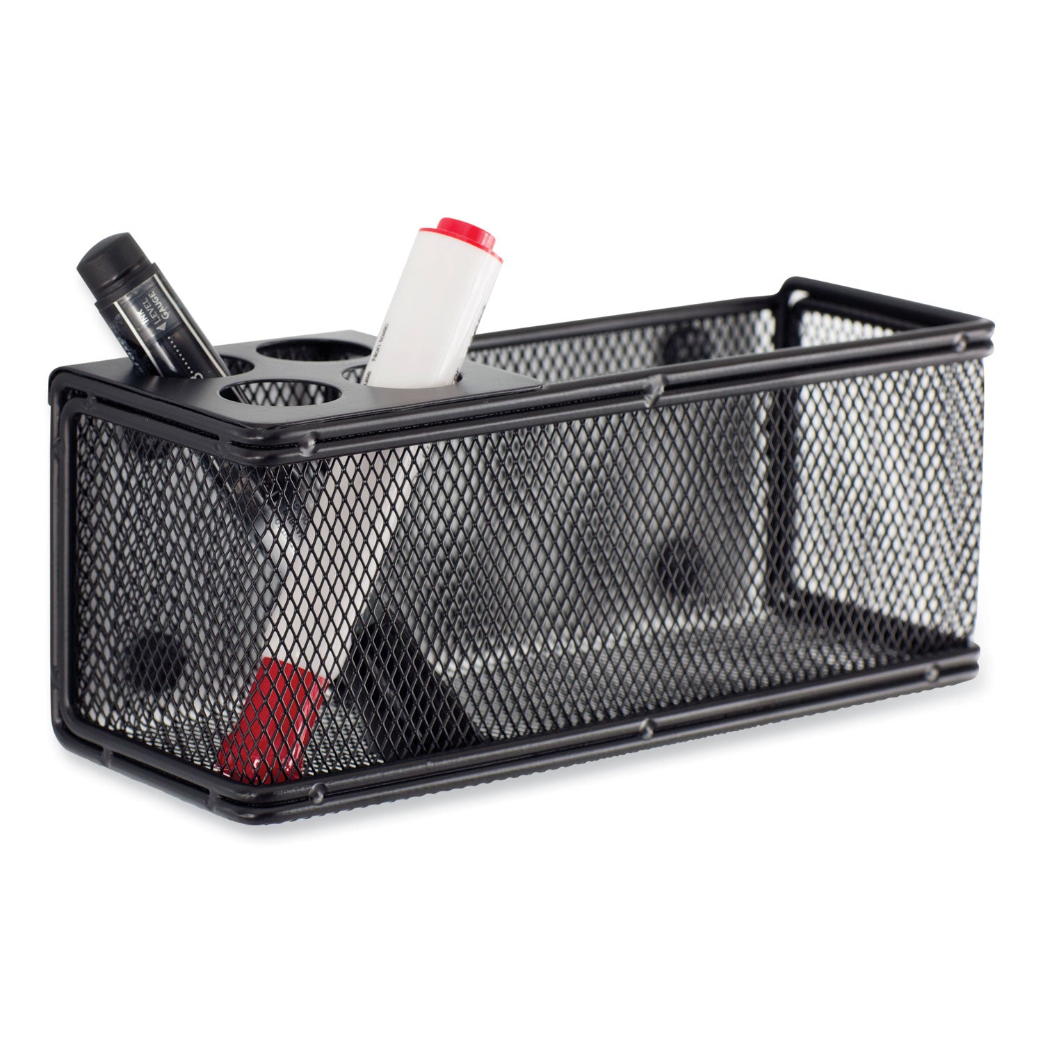 Onyx Mesh Magnetic Marker Basket - 3" Height x 8" Width x 3.3" Depth - Sturdy - Black - Steel, Mesh - 1 Each