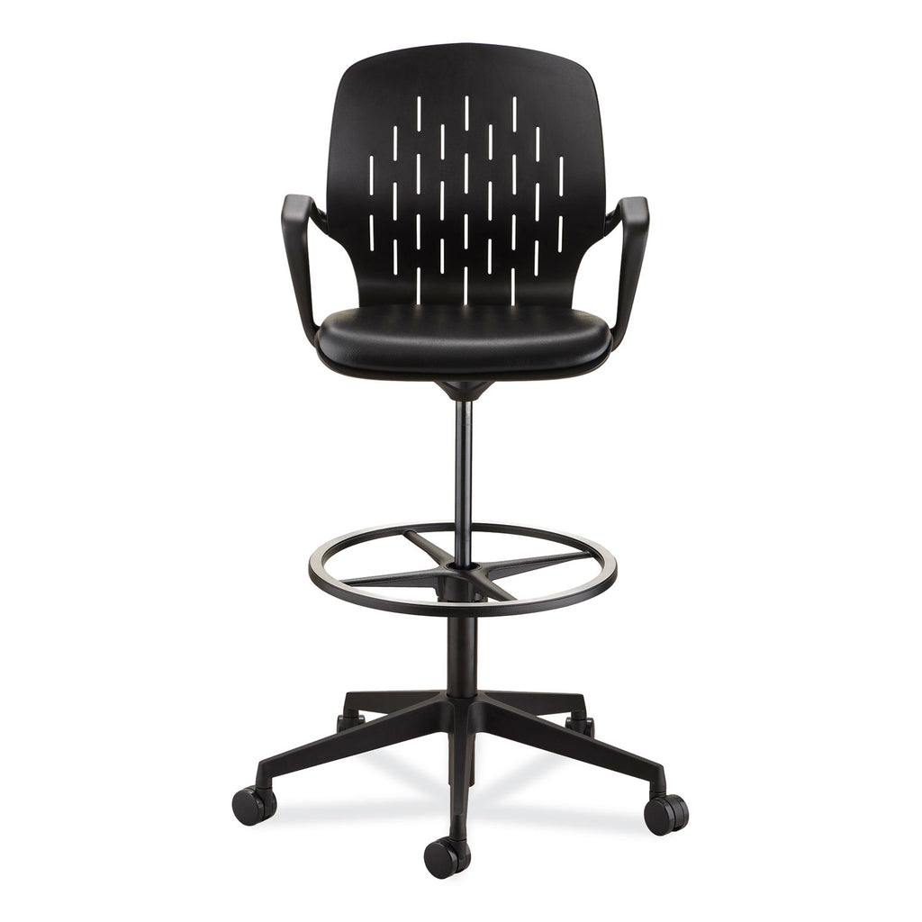 Shell Extended-Height Chair, Supports Up to 275 lb, 22" to 32" High Black Seat, Black Back/Base, Ships in 1-3 Business Days