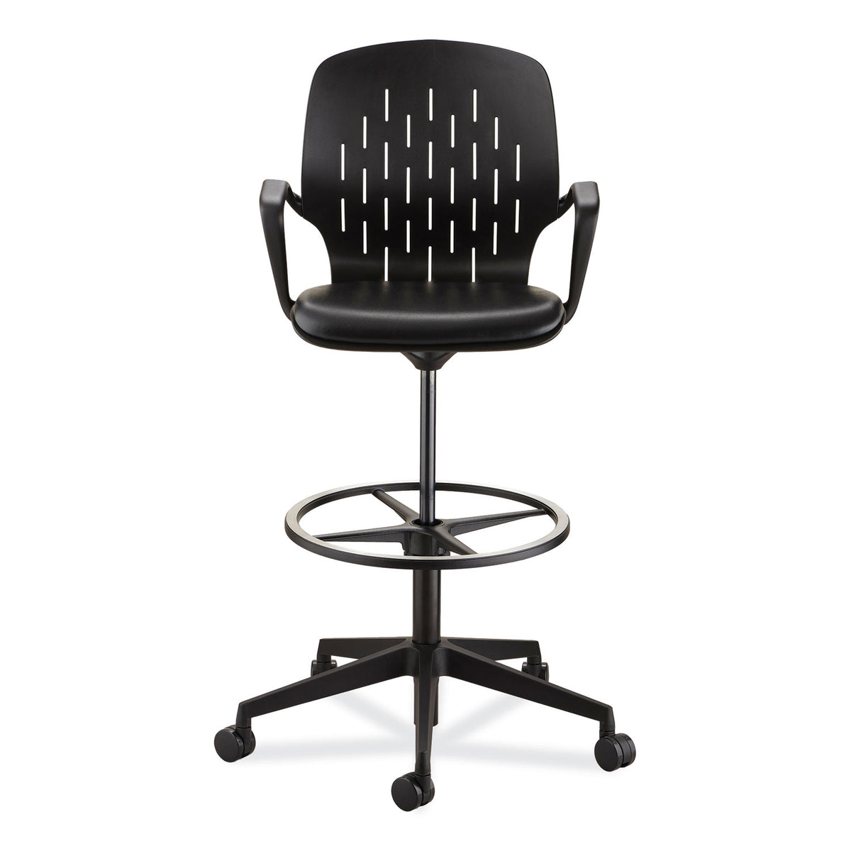 Shell Extended-Height Chair, Supports Up to 275 lb, 22" to 32" High Black Seat, Black Back/Base, Ships in 1-3 Business Days