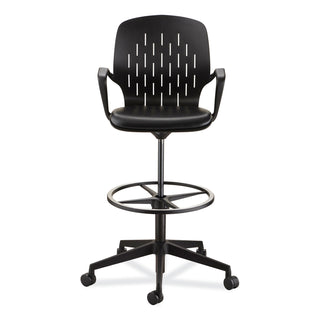 Shell Extended-Height Chair, Supports Up to 275 lb, 22" to 32" High Black Seat, Black Back/Base, Ships in 1-3 Business Days
