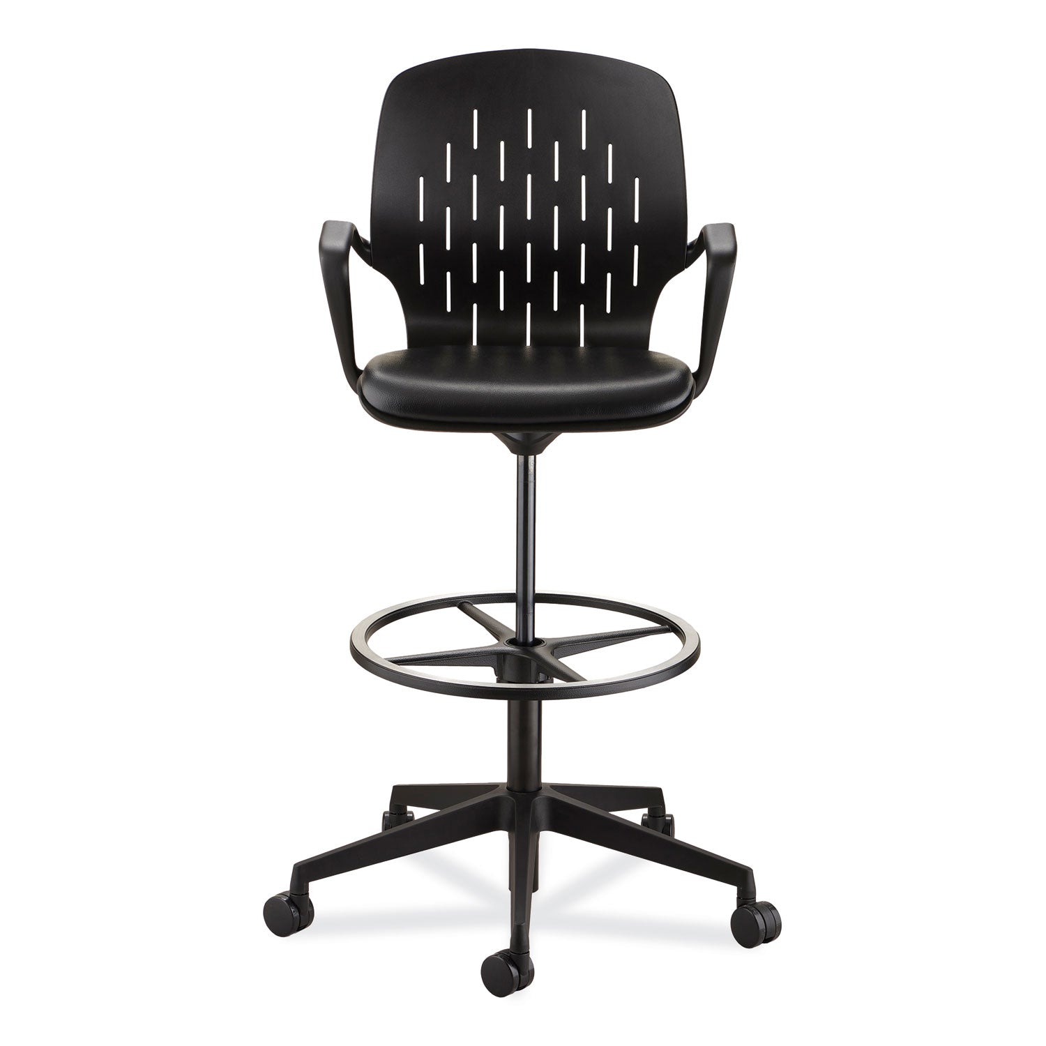 Shell Extended-Height Chair, Supports Up to 275 lb, 22" to 32" High Black Seat, Black Back/Base, Ships in 1-3 Business Days