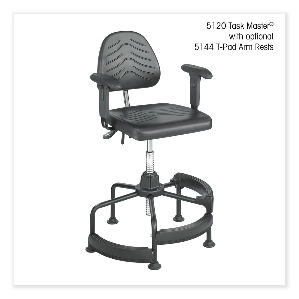Task Master Deluxe Industrial Chair, Supports Up to 250 lb, 17" to 35" Seat Height, Black, Ships in 1-3 Business Days