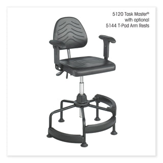 Task Master Deluxe Industrial Chair, Supports Up to 250 lb, 17" to 35" Seat Height, Black, Ships in 1-3 Business Days