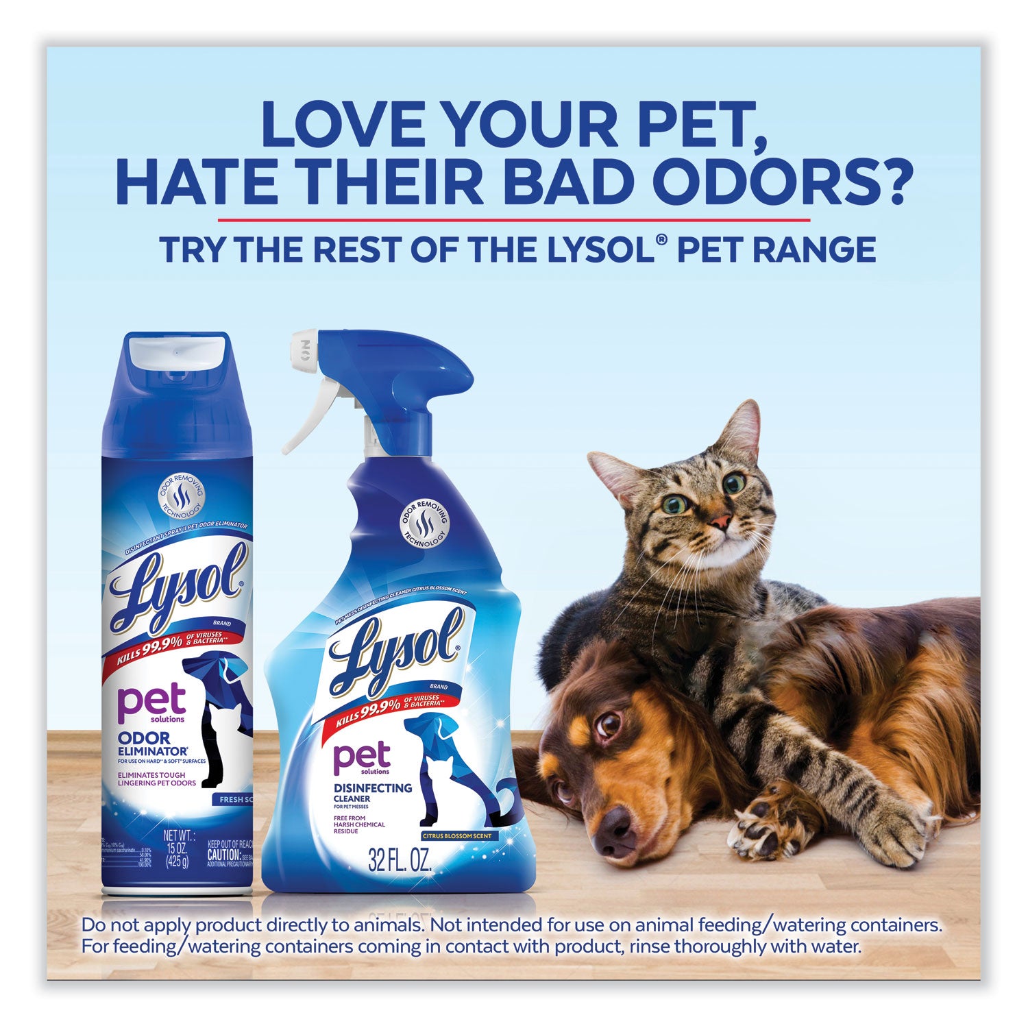 Disinfectant Spray II Pet Odor Eliminator, Fresh, 15 oz Aerosol Spray, 12/Carton