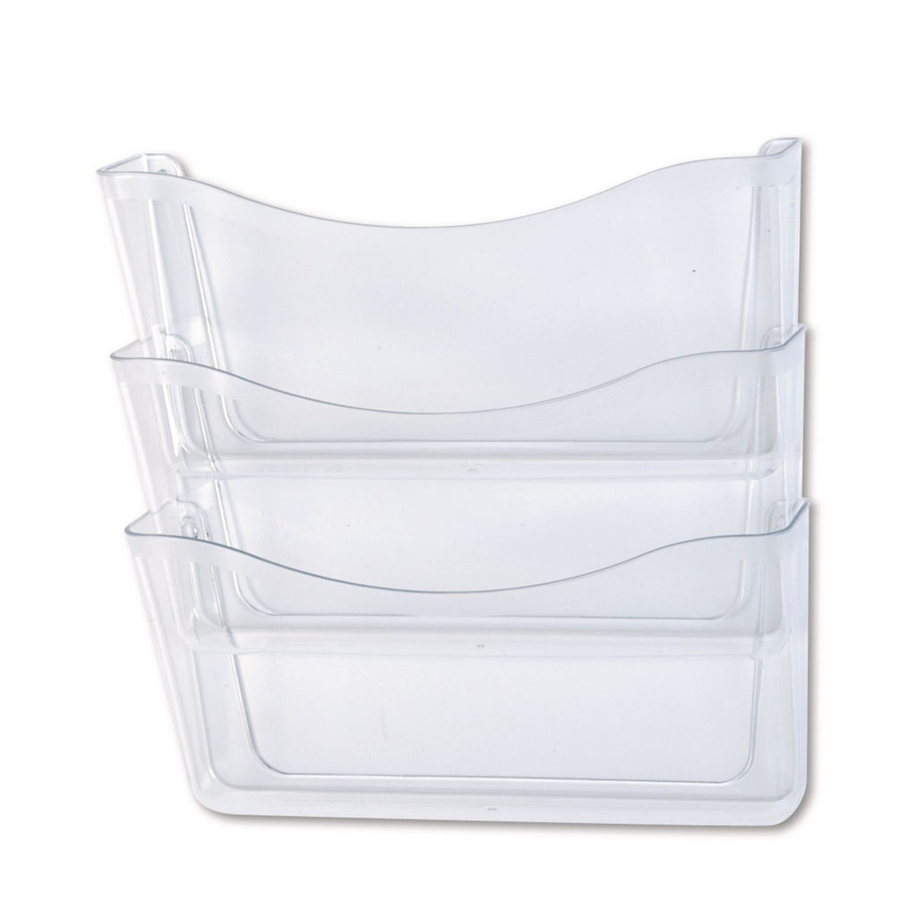 Unbreakable Wall Files, 3 Sections, A4/Letter Size, 13.75" x 3.13" x 29.38", Clear