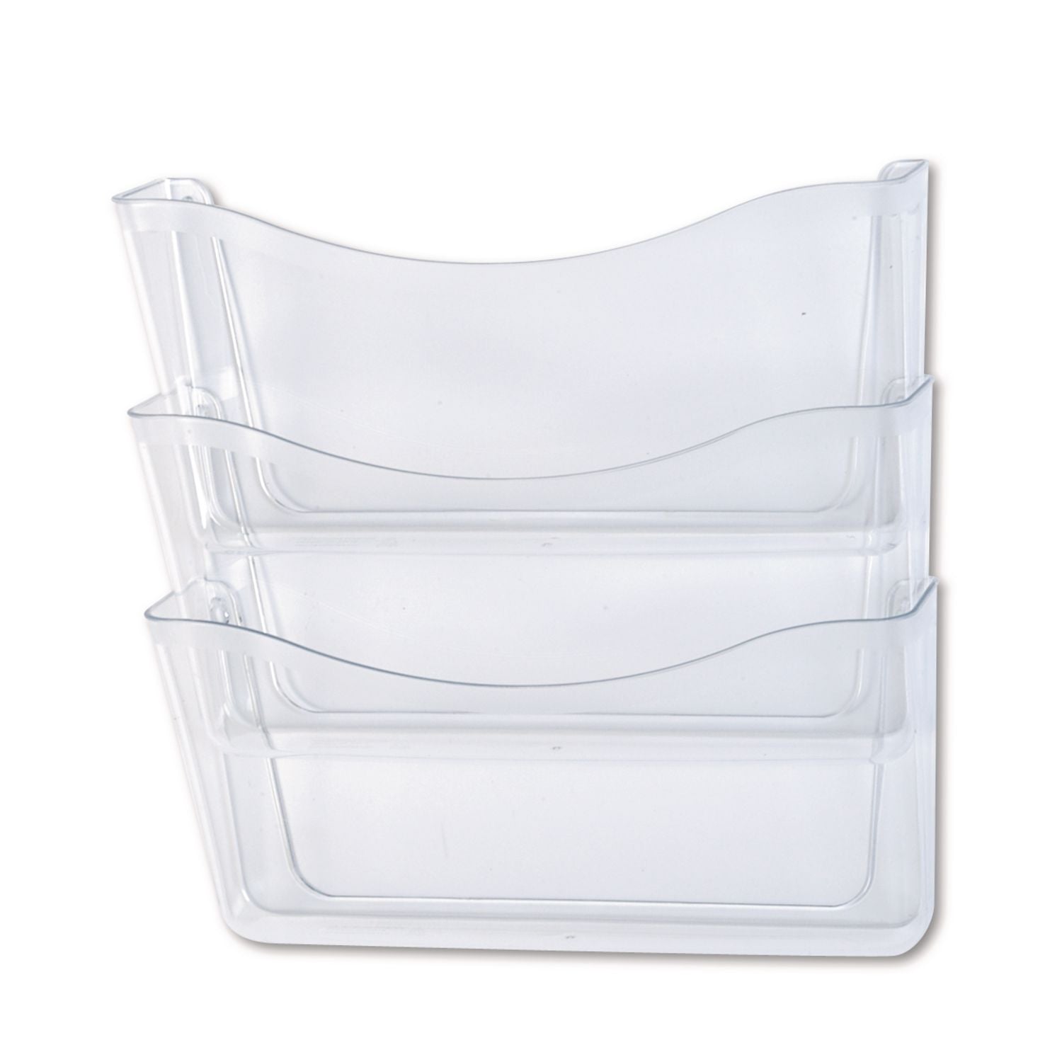 Unbreakable Wall Files, 3 Sections, A4/Letter Size, 13.75" x 3.13" x 29.38", Clear