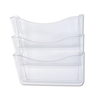 Unbreakable Wall Files, 3 Sections, A4/Letter Size, 13.75" x 3.13" x 29.38", Clear