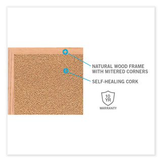 Natural Cork Bulletin Board with Frame, 72.5 x 48.5, Tan Surface, Natural Oak Frame, Ships in 7-10 Business Days