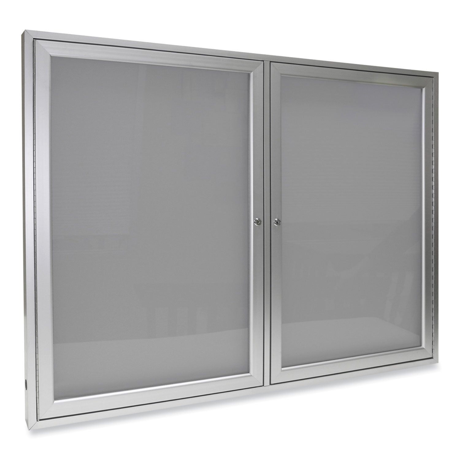 2-door-enclosed-vinyl-bulletin-board-with-satin-aluminum-frame-60-x-48-silver-surface-ships-in-7-10-business-days_ghepa24860vx193 - 1