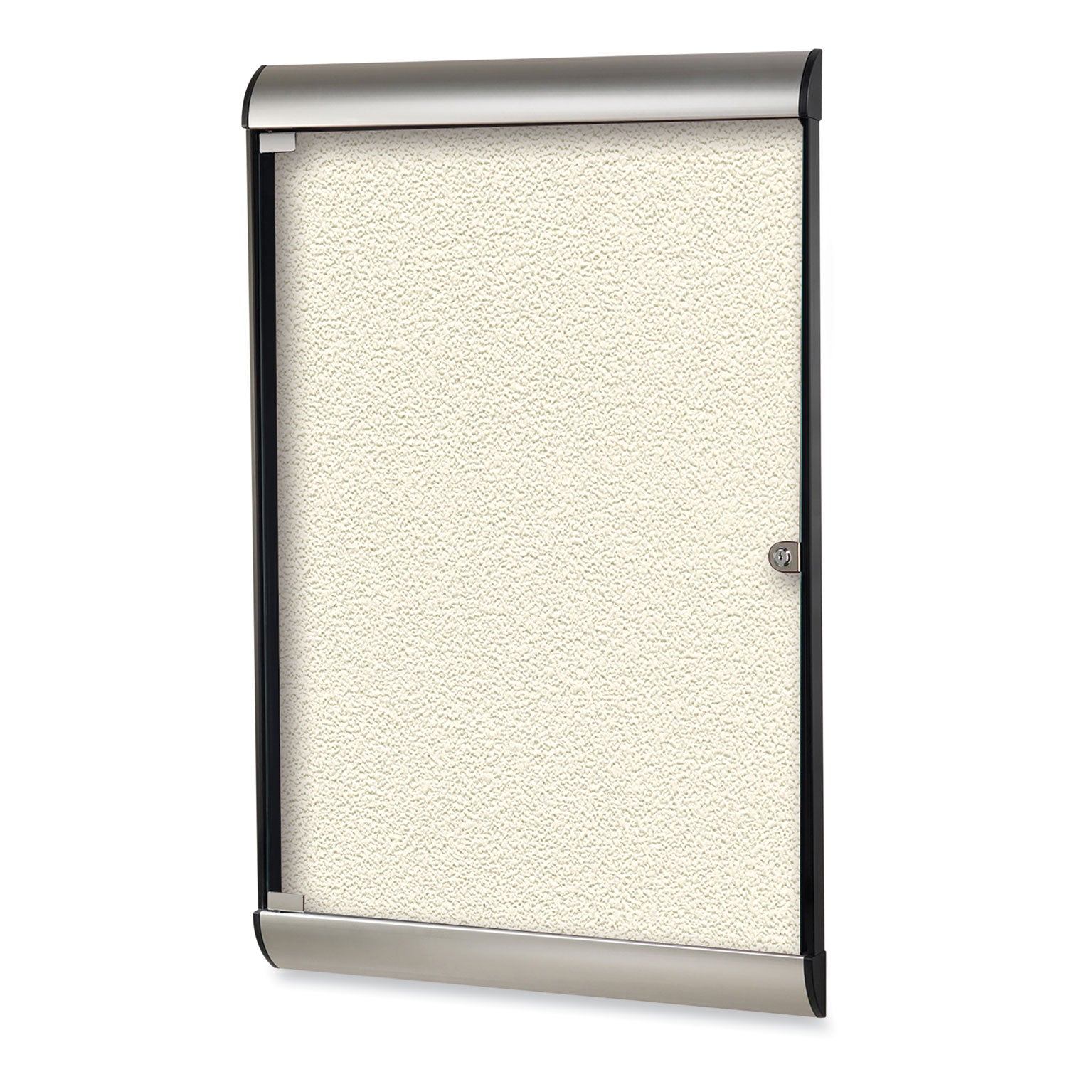 silhouette-1-door-enclosed-ivory-vinyl-bulletin-board-w-satin-black-aluminum-frame-2775x4213-ships-in-7-10-business-days_ghesilh20412 - 1