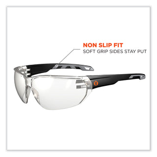 Skullerz Vali Frameless Safety Glasses, Black Nylon Impact Frame, AntiFog Indr/Outdr Polycarb Lens,Ships in 1-3 Business Days