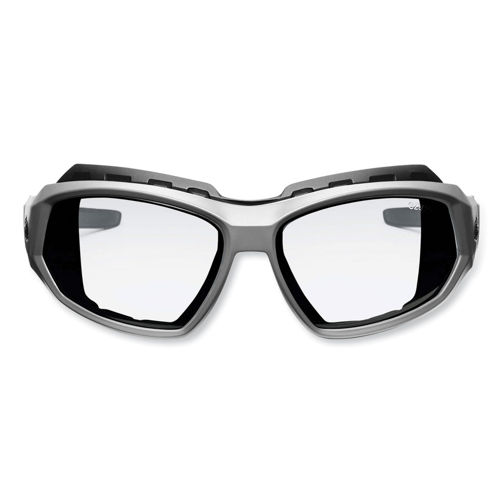 Skullerz Loki Safety Glasses/Goggles, Matte Gray Nylon Impact Frame, Anti-Fog Clear Polycarb Lens, Ships in 1-3 Business Days
