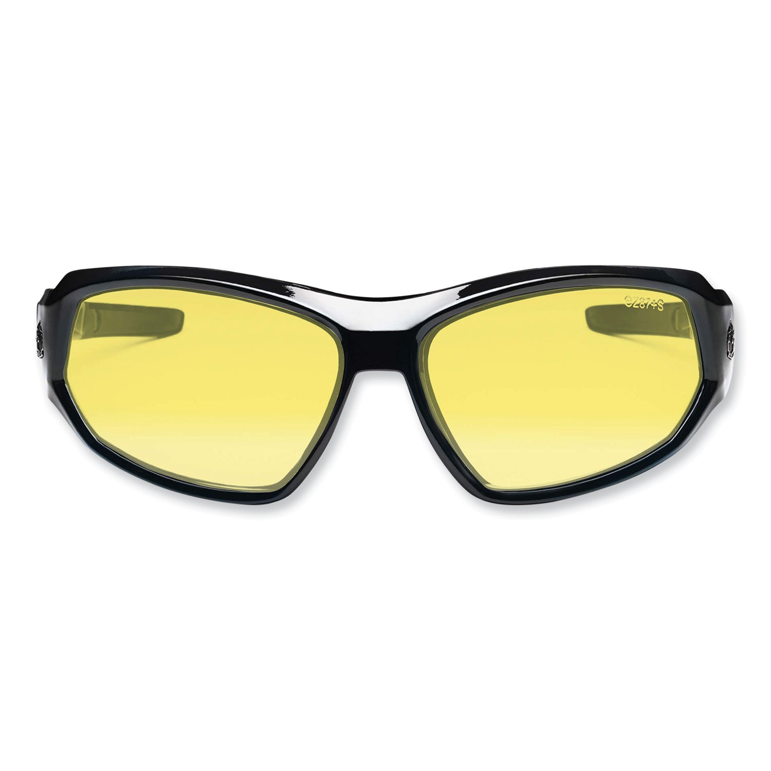 Ergodyne Loki Yellow Lens Safety Glasses - Ultraviolet Protection - Black - Durable, Flexible, Scratch Resistant, Anti-fog, Non-slip, Perspiration Resistant, Comfortable, Elastic Strap - 1 Each - 3