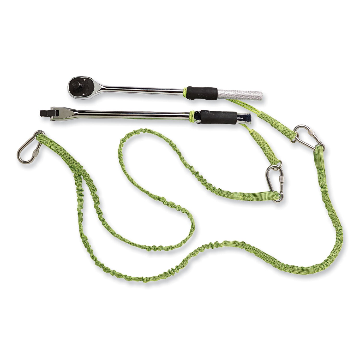 squids-3311-twin-leg-tool-lanyard-with-three-carabiners-15lb-max-work-capacity-35-to-42-lime-ships-in-1-3-business-days_ego19083 - 2