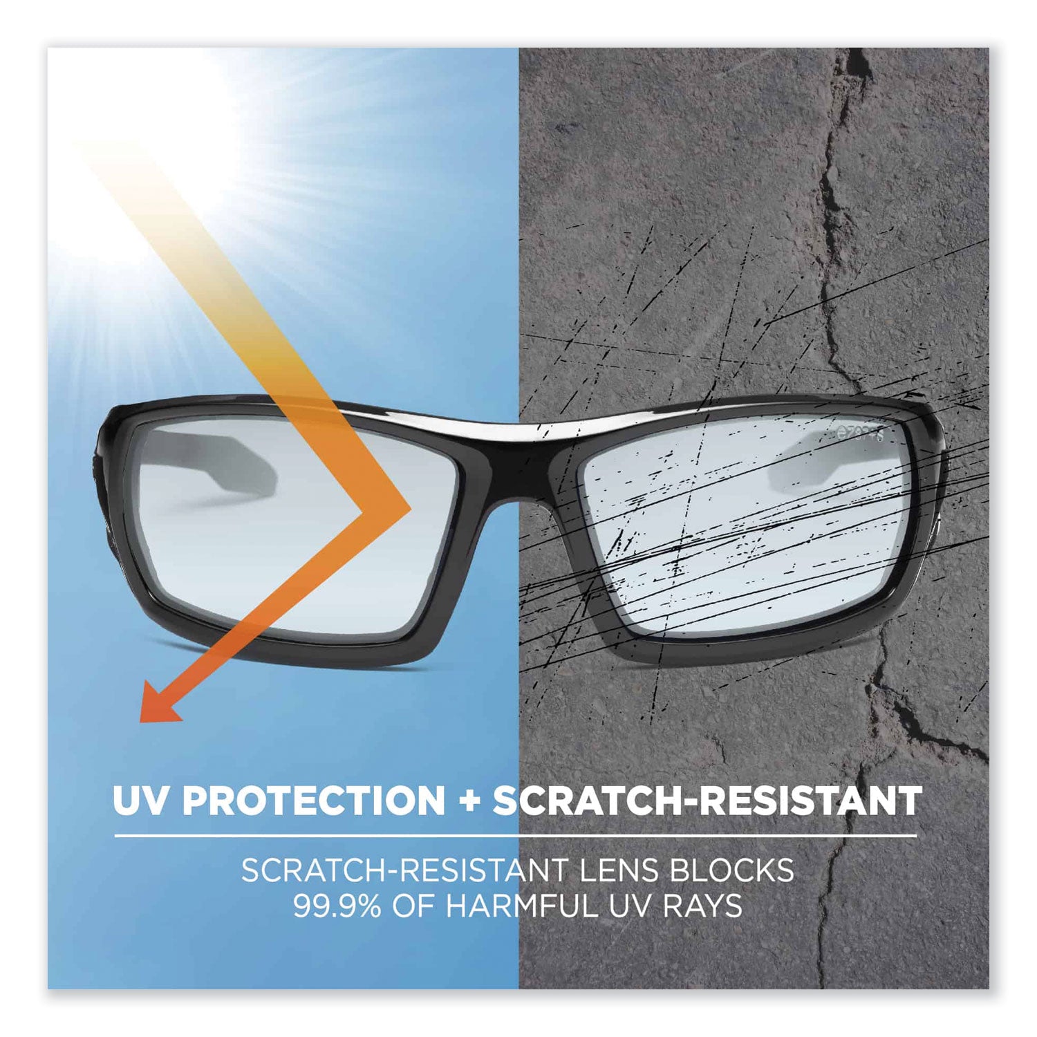 Skullerz Odin Safety Glasses, Black Nylon Impact Frame, Anti-Fog Indoor/Outdoor Lens , Ships in 1-3 Business Days