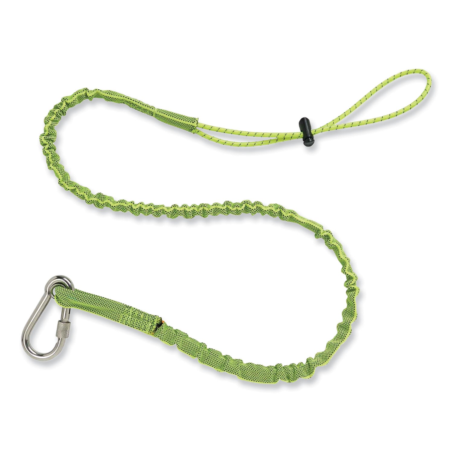 squids-3101-lanyard-w-stainless-steel-carabiner+cinch-loop-15-lb-max-work-cap-42-to-54-lime-ships-in-1-3-business-days_ego19017 - 1