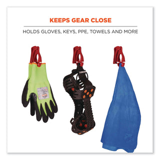 Squids 3405 Belt Clip Glove Clip Holder, 1 x 1 x 6, Acetal Copolymer, Red, Ships in 1-3 Business Days