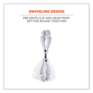 Squids 3420 Dual Clip Swivel Glove Clip Holder, 1 x 0.6 x 5.5, Acetal Copolymer, Granite, Ships in 1-3 Business Days