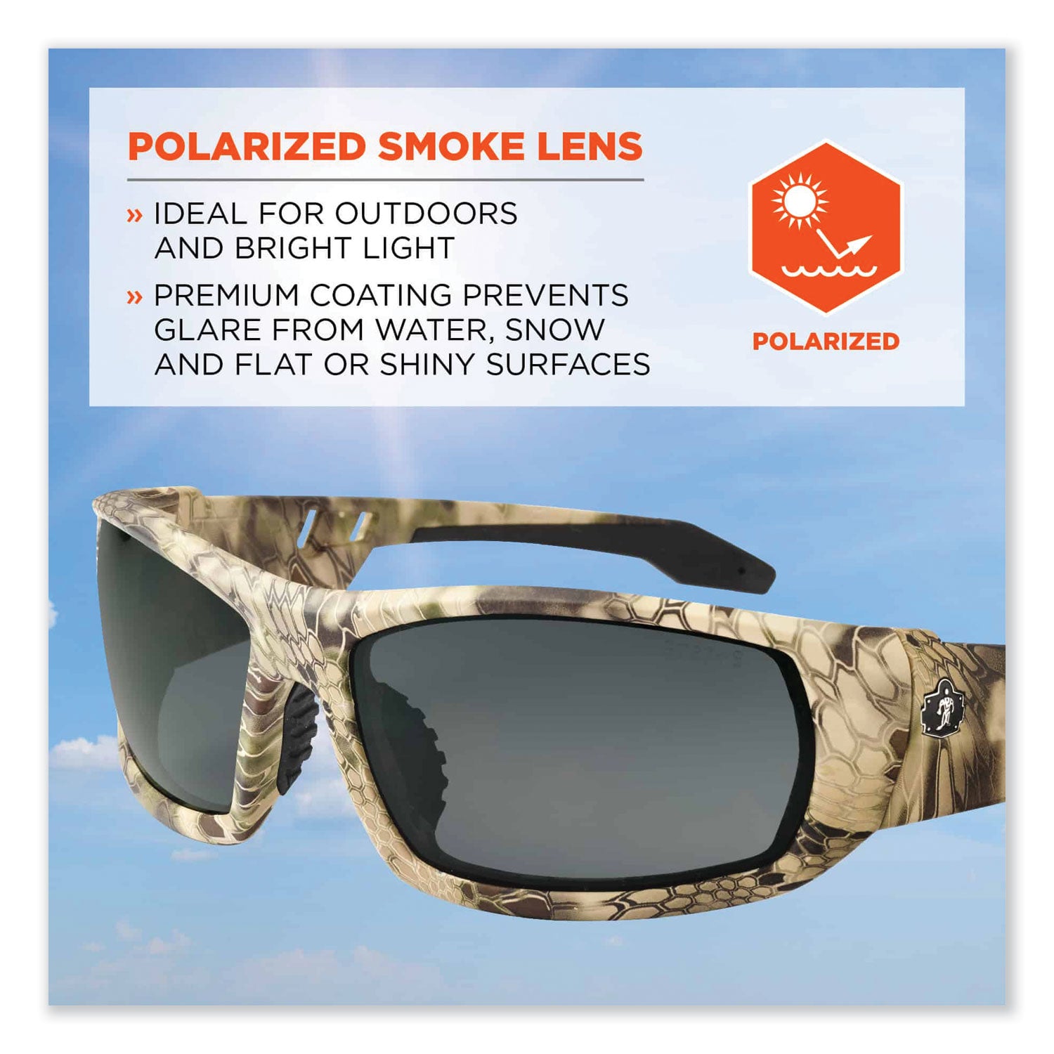 Skullerz Odin Safety Glasses, Kryptek Highlander Nylon Impact Frame, Polarized Smoke Lens, Ships in 1-3 Business Days
