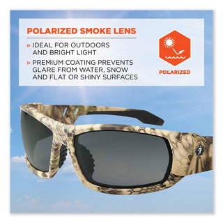 Skullerz Odin Safety Glasses, Kryptek Highlander Nylon Impact Frame, Polarized Smoke Lens, Ships in 1-3 Business Days