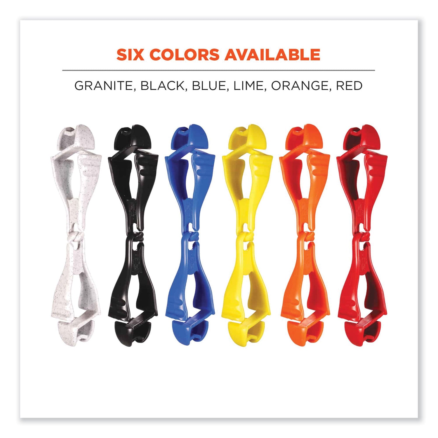 Squids 3400 Dual Clip Glove Clip Holder, 1 x 1 x 6.5, Acetal Copolymer, Blue, Ships in 1-3 Business Days