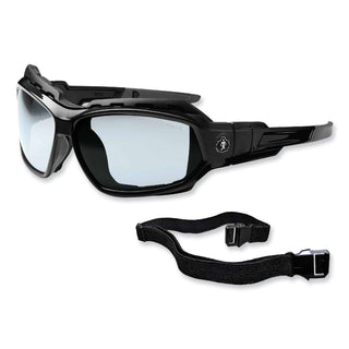 Skullerz Loki Safety Glasses/Goggles, Black Nylon Impact Frame, AntiFog Indr/Outdr Polycarb Lens, Ships in 1-3 Business Days