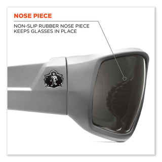 Skullerz Odin Safety Glasses, Matte Gray Nylon Impact Frame, Polarized Smoke Polycarbonate Lens, Ships in 1-3 Business Days
