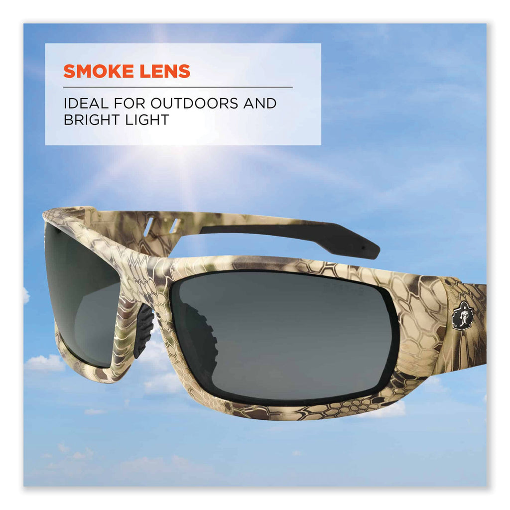 Skullerz Odin Safety Glasses, Kryptek Highlander Nylon Impact Frame, Smoke Polycarbonate Lens, Ships in 1-3 Business Days