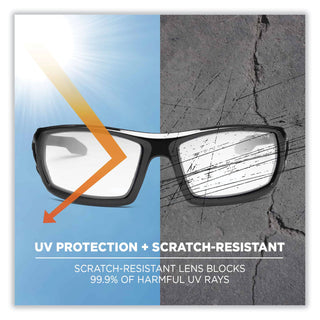 Skullerz Odin Safety Glasses, Black Nylon Impact Frame, Blue Mirror Polycarbonate Lens, Ships in 1-3 Business Days