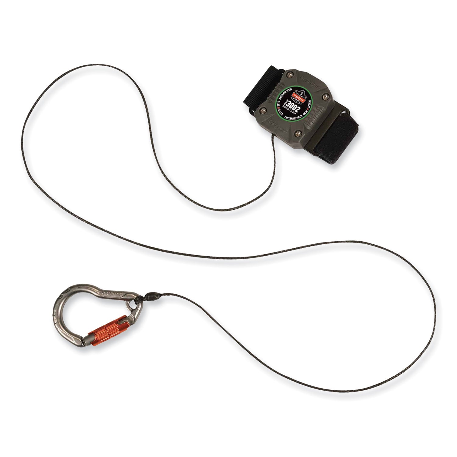 squids-3002-retractable-lanyard-w-carabiner+belt-loop-anchor-2-lb-max-work-cap-6-to-48-gray-ships-in-1-3-business-days_ego19302 - 3