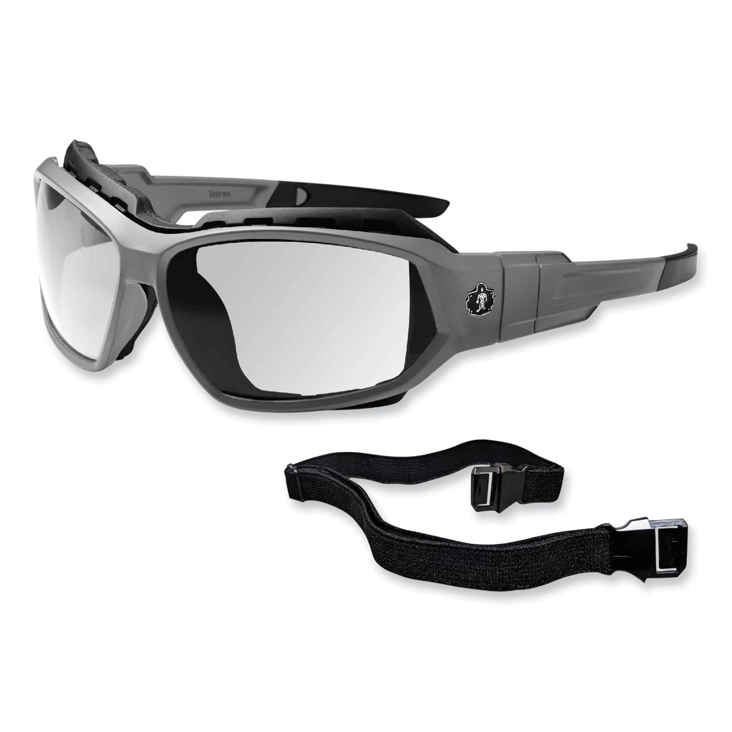 skullerz-loki-safety-glasses-goggles-matte-gray-nylon-impact-frame-anti-fog-clear-polycarb-lens-ships-in-1-3-business-days_ego56103 - 4