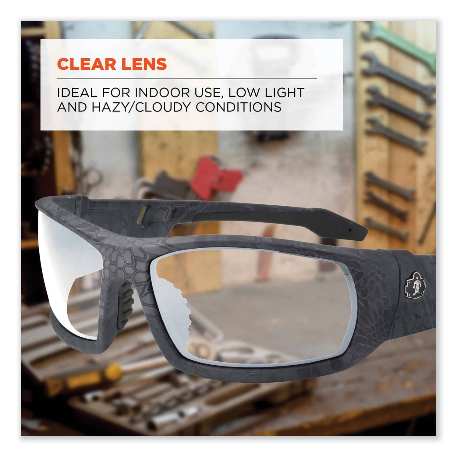 Skullerz Odin Safety Glasses, Kryptek Typhon Nylon Impact Frame, Clear Polycarbonate Lens, Ships in 1-3 Business Days