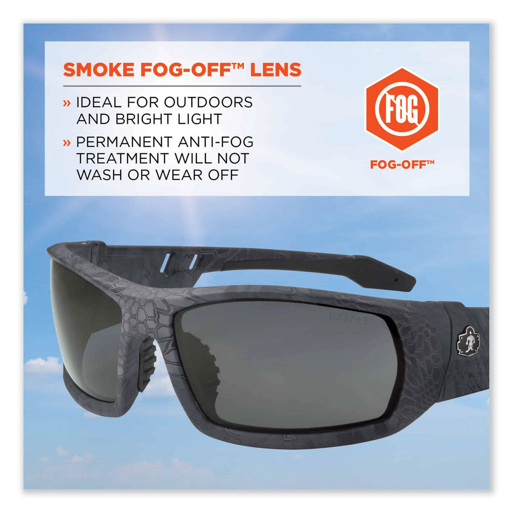 Skullerz Odin Safety Glasses, Kryptek Typhon Nylon Impact Frame, AntiFog Smoke Polycarbonate Lens, Ships in 1-3 Business Days