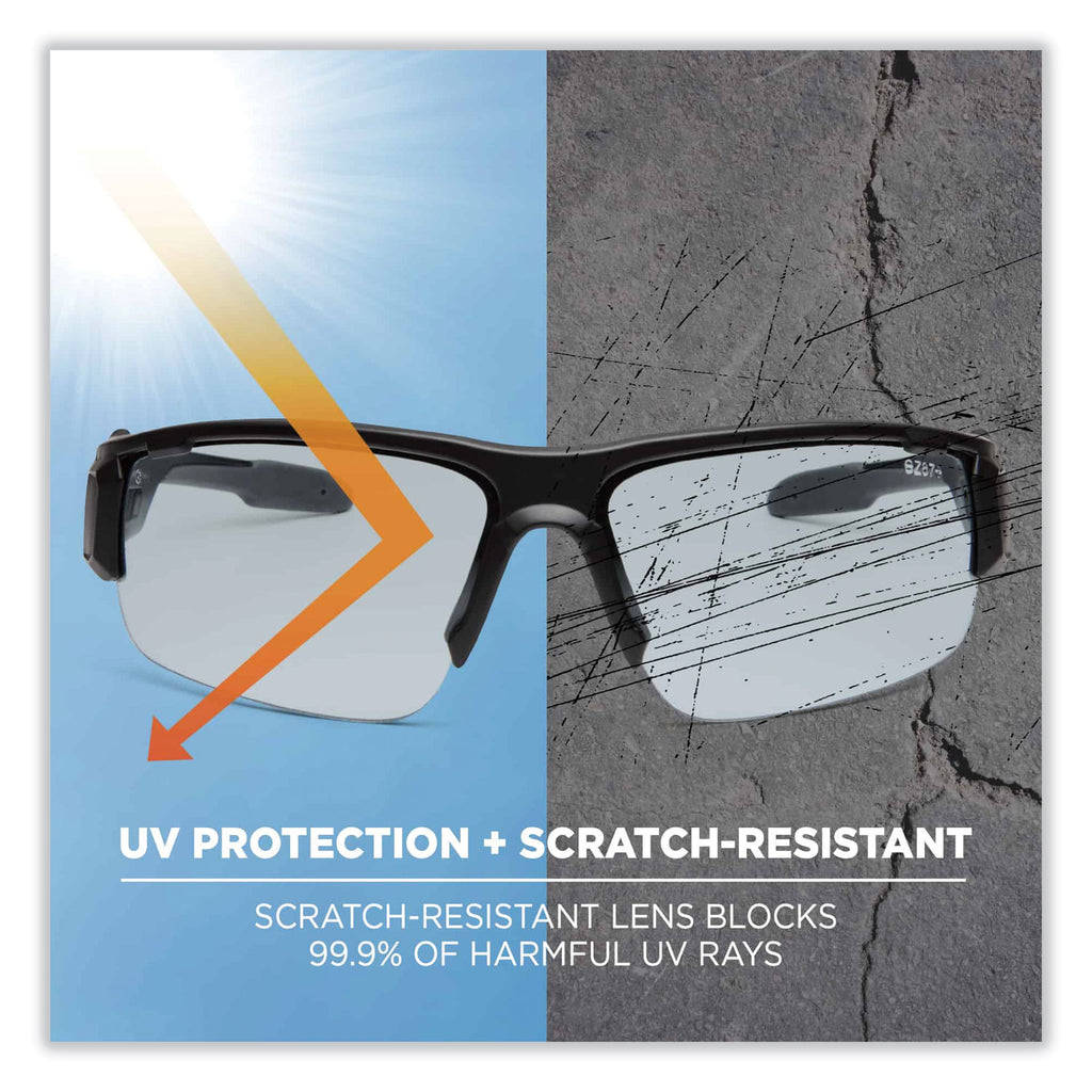 Skullerz Dagr Safety Glasses, Matte Black Nylon Impact Frame, Indoor/Outdoor Polycarbonate Lens, Ships in 1-3 Business Days