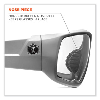 Skullerz Odin Safety Glasses, Matte Gray Nylon Impact Frame, Clear Polycarbonate Lens, Ships in 1-3 Business Days