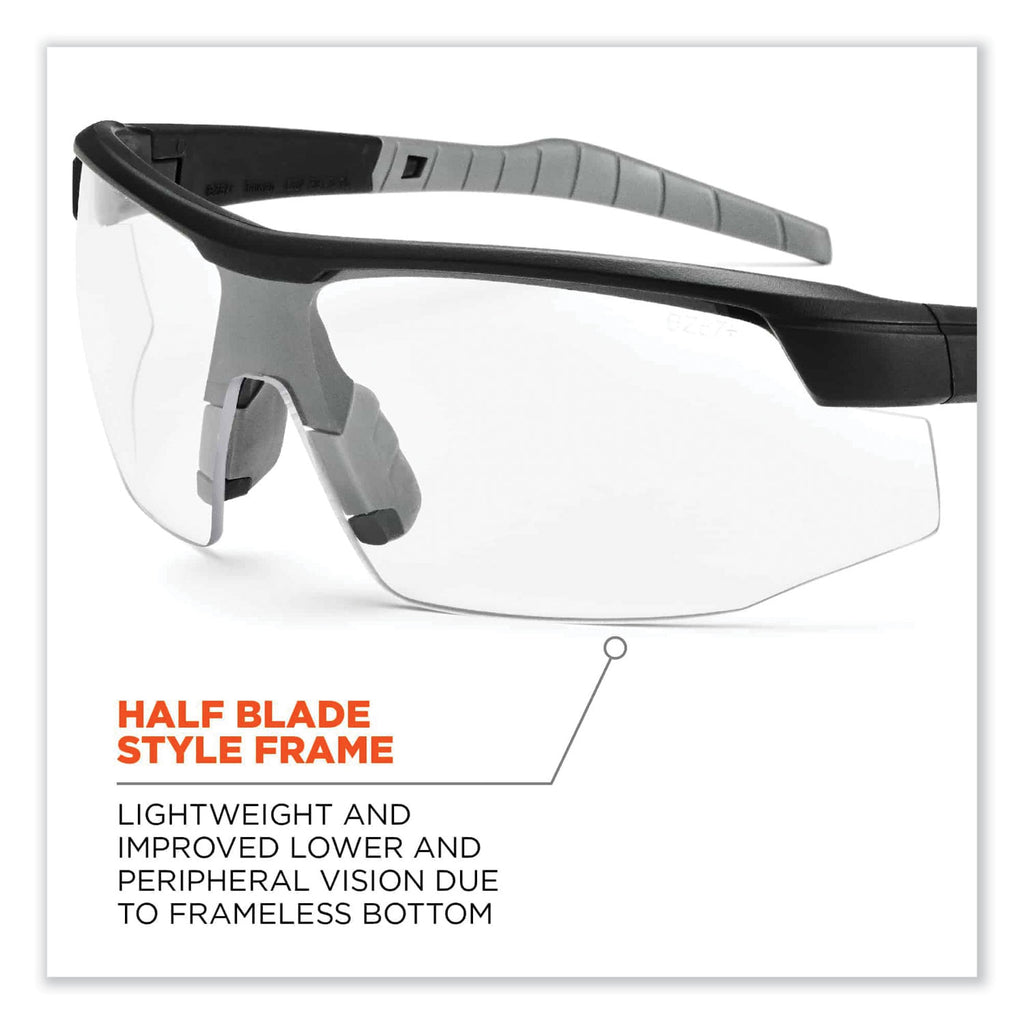 Skullerz Skoll Safety Glasses, Matte Black Nylon Impact Frame, Clear Polycarbonate Lens, Ships in 1-3 Business Days