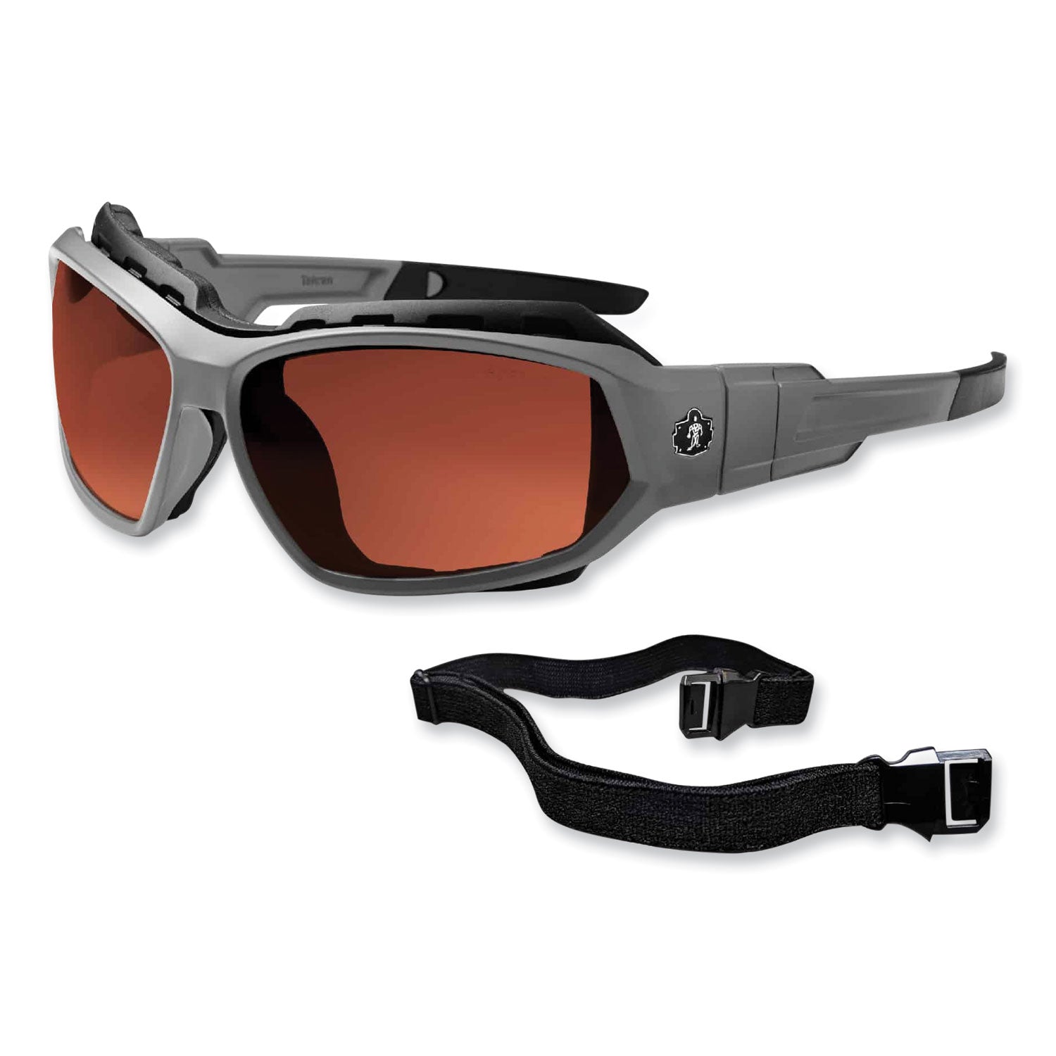 Skullerz Loki Safety Glasses/Goggles, Gray Nylon Impact Frame, Polarized Copper Polycarb Lens, Ships in 1-3 Business Days