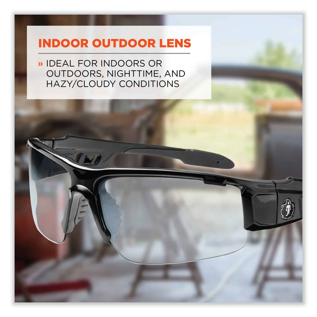 Skullerz Dagr Safety Glasses, Black Nylon Impact Frame, Indoor/Outdoor Polycarbonate Lens, Ships in 1-3 Business Days