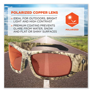 Skullerz Odin Safety Glasses, Kryptek Highlander Nylon Impact Frame, Polrizd Copper Polycarb Lens, Ships in 1-3 Business Days