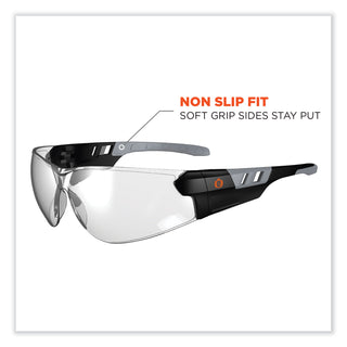 Skullerz Saga Frameless Safety Glasses, Black Nylon Impact Frame, Indoor/Outdoor Polycarb Lens, Ships in 1-3 Business Days