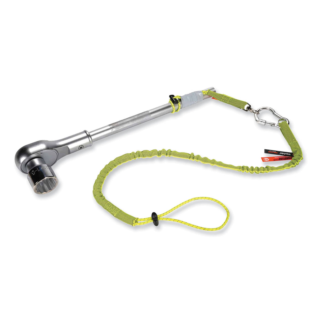 squids-3100-lanyard-w-aluminum-carabiner-+-cinch-loop-10-lb-max-work-capacity-35-to-45-lime-ships-in-1-3-business-days_ego19003 - 2
