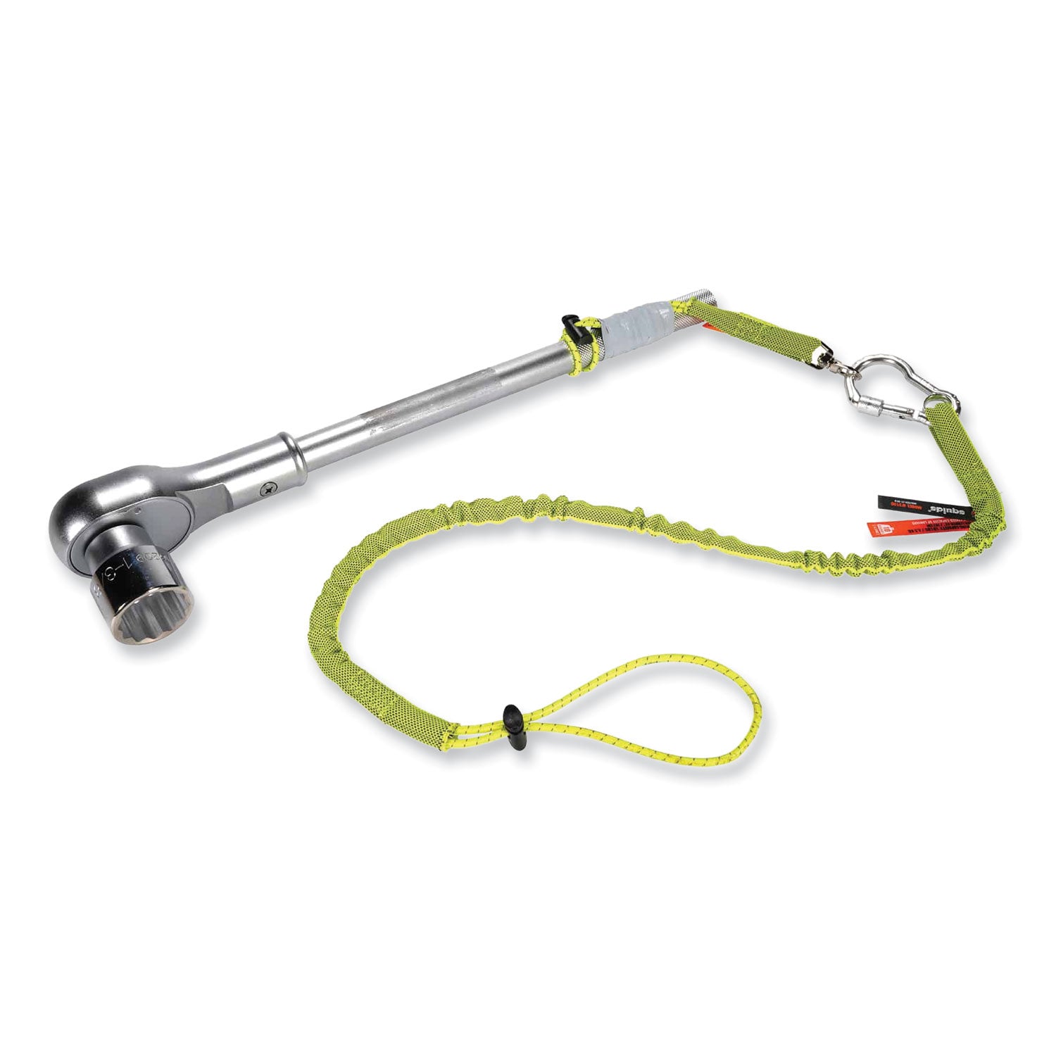 Squids 3100 Lanyard w/Aluminum Carabiner + Cinch-Loop, 10 lb Max Work Capacity, 35" to 45", Lime, Ships in 1-3 Business Days