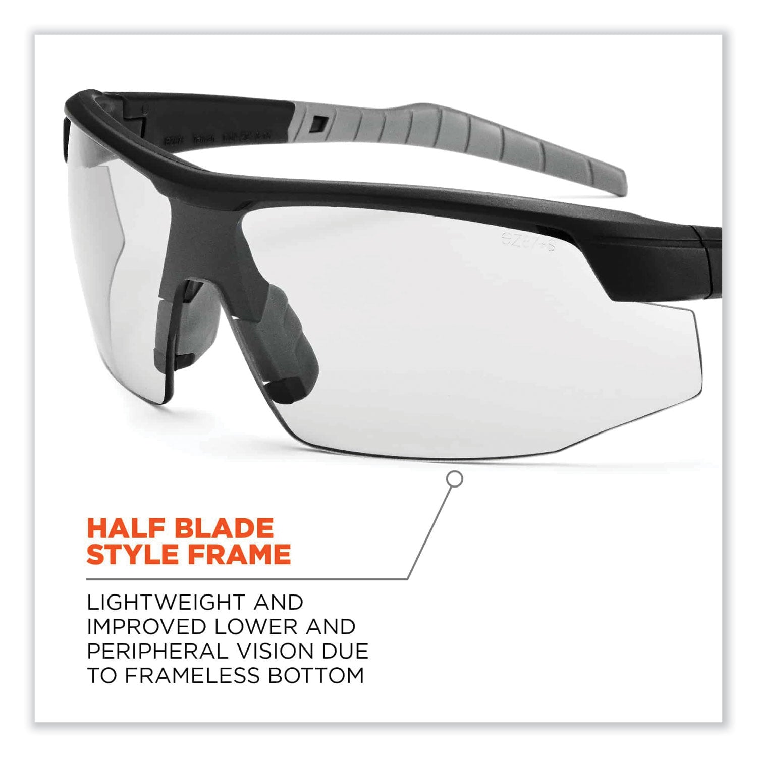 Skullerz Skoll Safety Glasses, Black Nylon Impact Frame, AntiFog, Indoor/Outdoor Polycarbon Lens, Ships in 1-3 Business Days