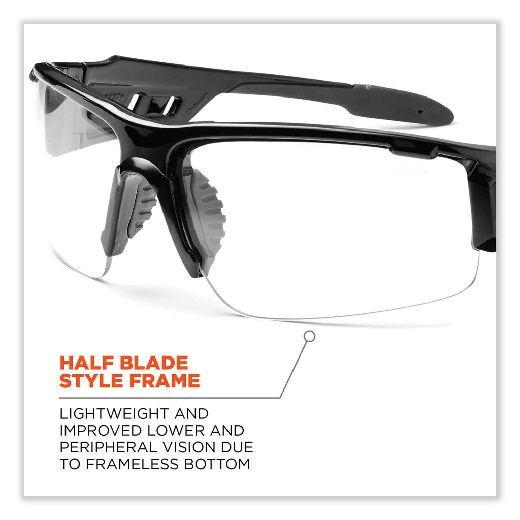 Skullerz Dagr Safety Glasses, Black Nylon Impact Frame, Anti-Fog Clear Polycarbonate Lens, Ships in 1-3 Business Days