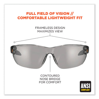 Skullerz Vali Frameless Safety Glasses, Black Nylon Impact Frame, AntiFog Indr/Outdr Polycarb Lens,Ships in 1-3 Business Days