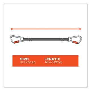 Squids 3149 Tool Lanyard with XL + Swivel Carabiners, 80 lb Max Work Capacity, 76", Orange/Black, Ships in 1-3 Business Days