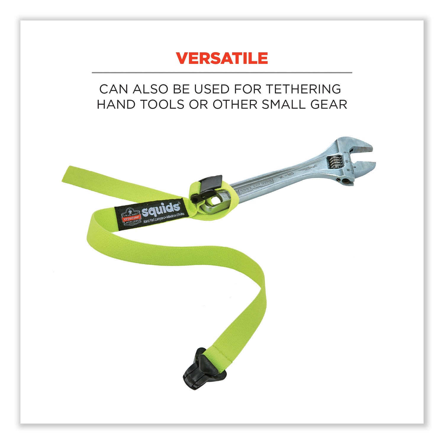 squids-3155-elastic-lanyard-with-clamp-2-lb-max-working-capacity-18-to-48-long-lime-ships-in-1-3-business-days_ego19155 - 3