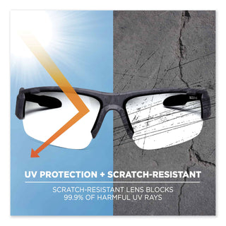 Skullerz Dagr Clear Lens Safety Glasses - Recommended for: Sport, Shooting, Boating, Hunting, Fishing, Skiing, Construction, Landscaping, Carpentry, Shower - UVA, UVB, UVC, Debris, Dust Protection - Clear Lens - Kryptek Highlander Frame - Scratch Res