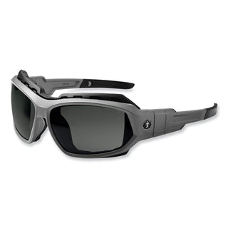 Skullerz Loki Safety Glasses/Goggles, Matte Gray Nylon Impact Frame, Polarized Smoke Polycarb Lens,Ships in 1-3 Business Days