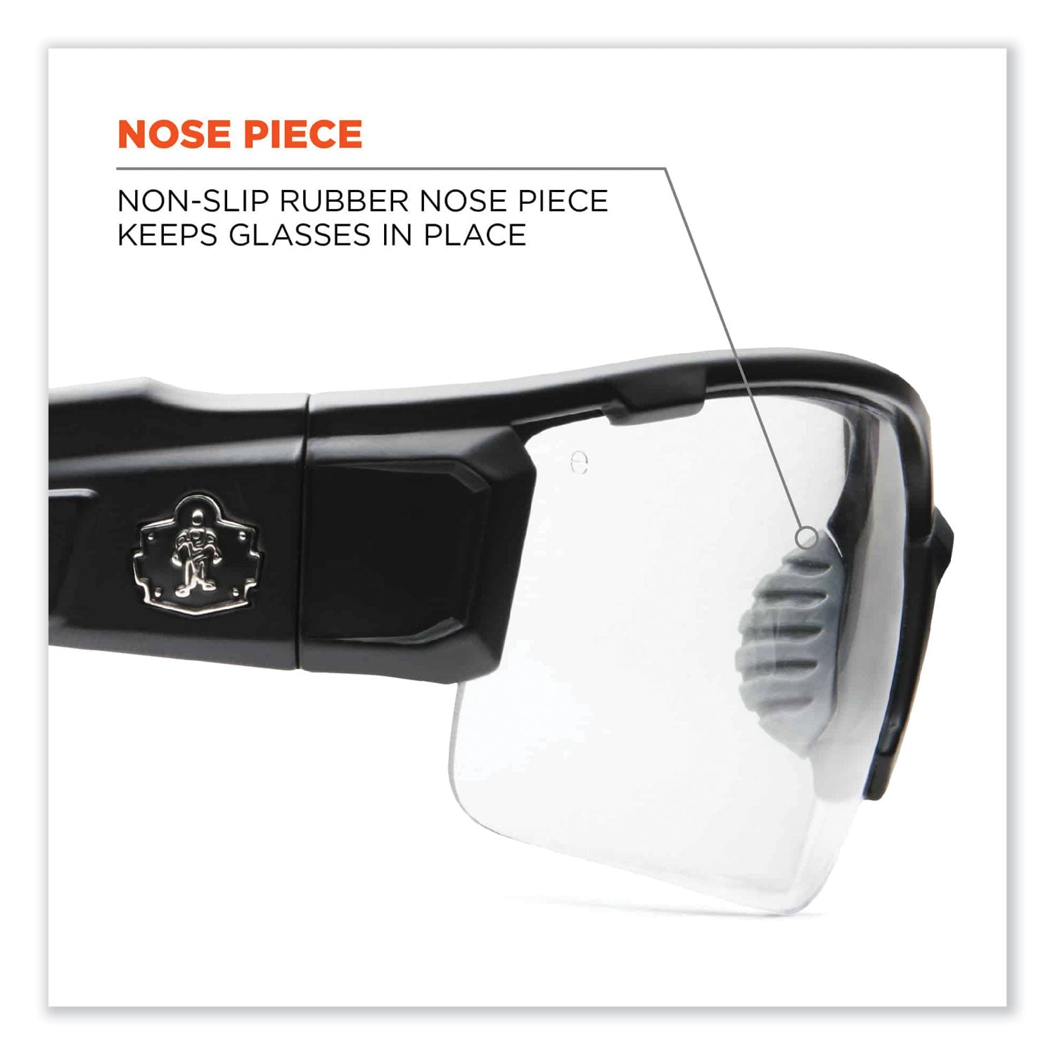 Skullerz Dagr Safety Glasses, Matte Black Nylon Impact Frame, Clear Polycarbonate Lens, Ships in 1-3 Business Days